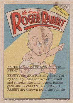 1987 Topps Who Framed Roger Rabbit #101 Poor Benny Crashes! Back