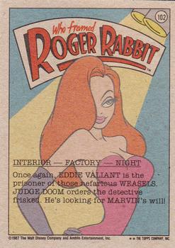 1987 Topps Who Framed Roger Rabbit #102 Snagged by the Toon Patrol! Back