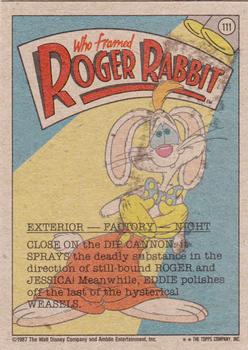 1987 Topps Who Framed Roger Rabbit #111 The Deadly Dip! Back