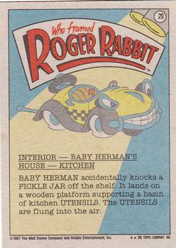1987 Topps Who Framed Roger Rabbit #20 Utensils Attack! Back