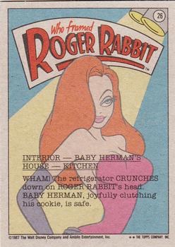 1987 Topps Who Framed Roger Rabbit #26 Roger Gets Clunked! Back