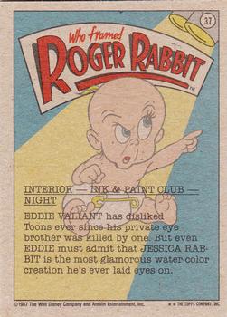 1987 Topps Who Framed Roger Rabbit #37 Jessica Rabbit Swings Out! Back