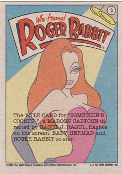 1987 Topps Who Framed Roger Rabbit #3 Their Latest Cartoon! Back