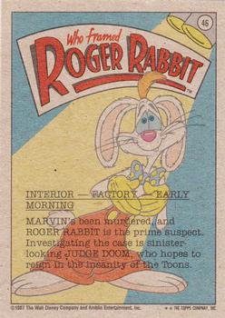 1987 Topps Who Framed Roger Rabbit #46 Judge Doom's Latest Victim Back