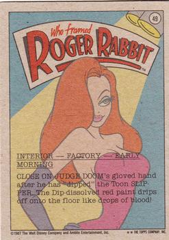 1987 Topps Who Framed Roger Rabbit #49 Tooned-Out! Back