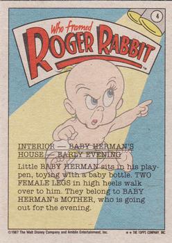 1987 Topps Who Framed Roger Rabbit #4 Now Be a Good Little Baby!' Back