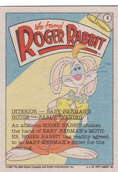 1987 Topps Who Framed Roger Rabbit #6 Never Fear, Roger's Here! Back