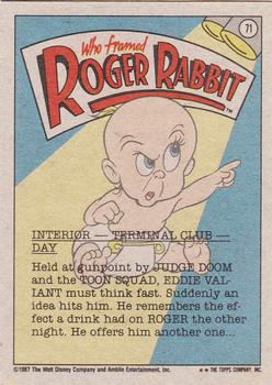 1987 Topps Who Framed Roger Rabbit #71 This Drink's for Roger! Back