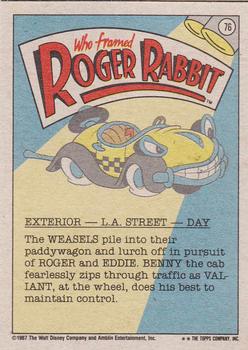 1987 Topps Who Framed Roger Rabbit #76 They're Gaining on Us! Back