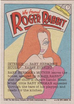 1987 Topps Who Framed Roger Rabbit #7 Baby Herman Is Loose! Back
