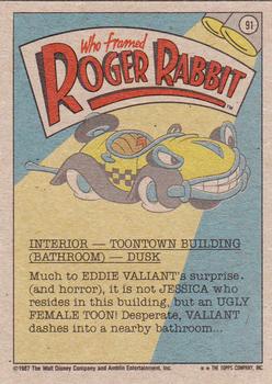1987 Topps Who Framed Roger Rabbit #91 Look Out Below! Back