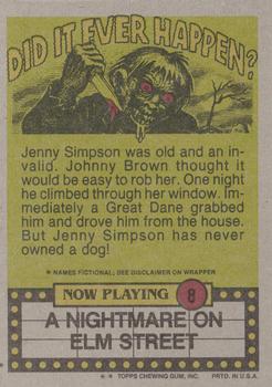 1988 Topps Fright Flicks #8 Talk About Obscene Phone Calls! Back