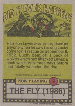 1988 Topps Fright Flicks #9 Okay, Who Took a Bite Out of My Bran Muffin? Back