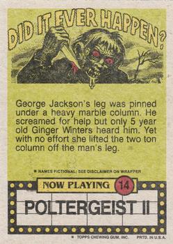 1988 Topps Fright Flicks #14 Do I Get Extra Sauce with These Ribs? Back