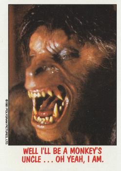 1988 Topps Fright Flicks #24 Well I'll Be a Monkey's Uncle...Oh Yeah, I Am. Front