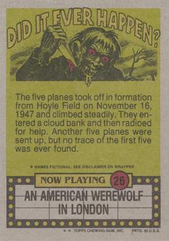 1988 Topps Fright Flicks #26 Sorry - Wrong Answer! Back