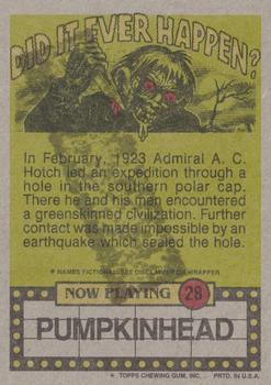 1988 Topps Fright Flicks #28 Warning: I Brake for Small Animals - And Eat Them! Back