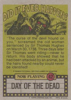 1988 Topps Fright Flicks #42 By the Way - Are You Insured? Back