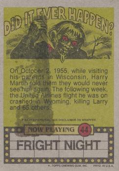 1988 Topps Fright Flicks #44 Trick or Treat! Back
