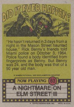 1988 Topps Fright Flicks #63 Can You Spare a Dime for a Bite? Back