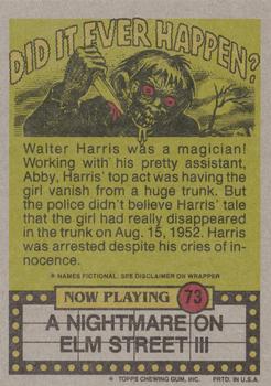 1988 Topps Fright Flicks #73 I Said I'd Give Blood, But This is Ridiculous! Back