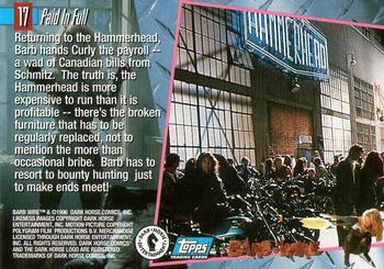 1996 Topps Barb Wire #17 Paid In Full Back