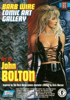 1996 Topps Barb Wire #65 Art by John Bolton Back