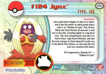 2000 Topps Pokemon TV Animation Edition Series 3 #124 Jynx Back