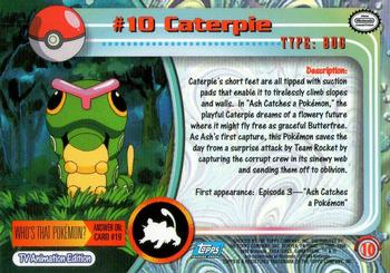 1999 Topps Pokemon TV Animation Edition Series 1 #10 Caterpie Back
