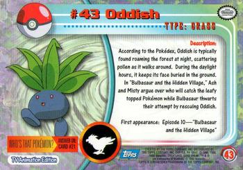 1999 Topps Pokemon TV Animation Edition Series 1 #43 Oddish Back