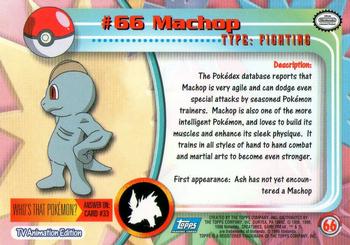 1999 Topps Pokemon TV Animation Edition Series 1 #66 Machop Back