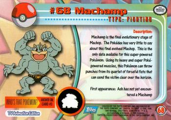 1999 Topps Pokemon TV Animation Edition Series 1 #68 Machamp Back