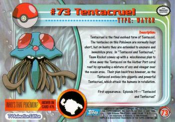 1999 Topps Pokemon TV Animation Edition Series 1 #73 Tentacruel Back