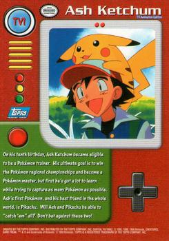 1999 Topps Pokemon TV Animation Edition Series 1 #TV1 Ash Ketchum Back