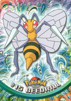 1999 Topps Pokemon TV Animation Edition Series 1 - Red Topps Logo #15 Beedrill Front