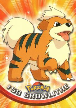 1999 Topps Pokemon TV Animation Edition Series 1 - Red Topps Logo #58 Growlithe Front