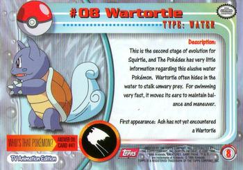 1999 Topps Pokemon TV Animation Edition Series 1 - Red Topps Logo #8 Wartortle Back