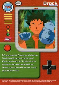 1999 Topps Pokemon TV Animation Edition Series 1 - Red Topps Logo #TV4 Brock Back