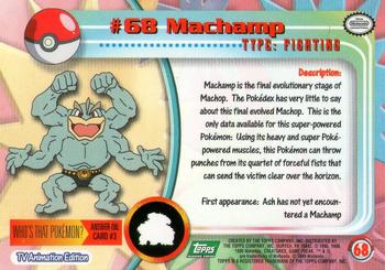 1999 Topps Pokemon TV Animation Edition Series 1 - Green Topps Logo #68 Machamp Back