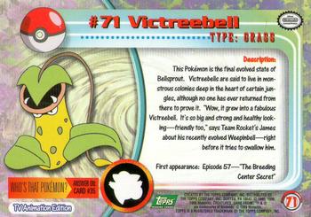 1999 Topps Pokemon TV Animation Edition Series 1 - Green Topps Logo #71 Victreebell Back