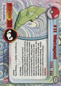 1999 Topps Pokemon TV Animation Edition Series 1 - Blue Topps Logo Foil #11 Metapod Back
