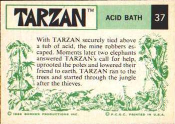 1966 Banner Tarzan #37 Acid Bath Back