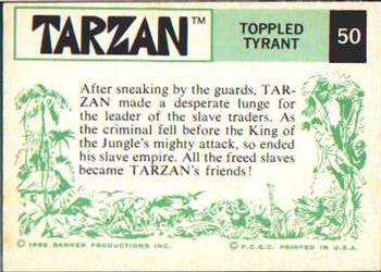 1966 Banner Tarzan #50 Toppled Tryant Back