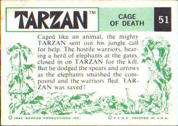 1966 Banner Tarzan #51 Cage of Death Back