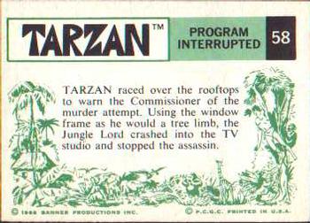 1966 Banner Tarzan #58 Program Interrupted Back