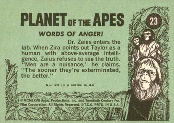 1969 Topps Planet of the Apes #23 Words of Anger! Back