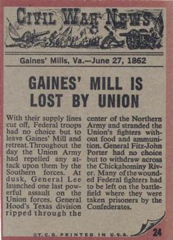 1962 Topps Civil War News #24 After the Battle Back