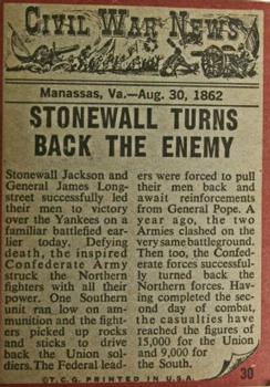 1962 Topps Civil War News #30 Charging the Bullets Back