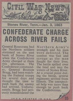 1962 Topps Civil War News #35 Gasping for Air Back