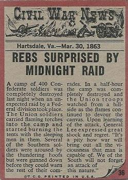 1962 Topps Civil War News #36 Midnight Raid Back